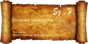 Szurma Hajnalka névjegykártya